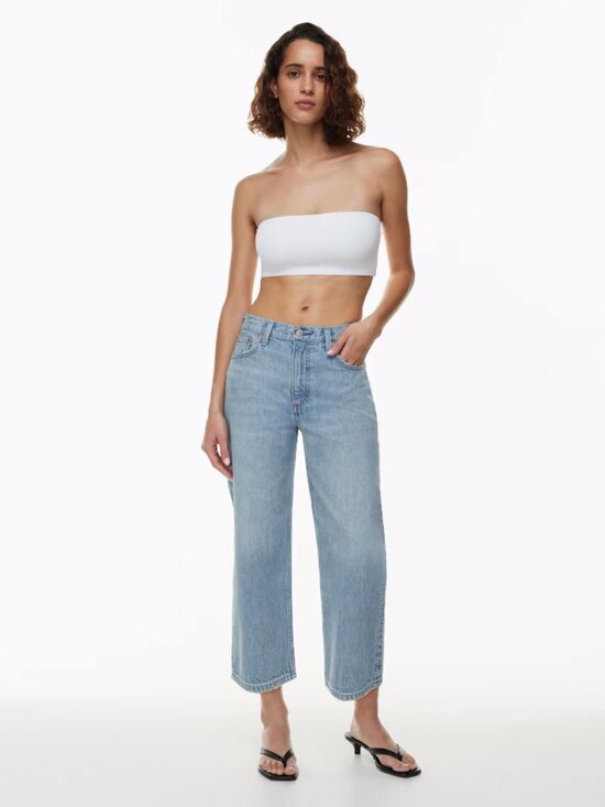 Aritzia Denim - Denim Forum Womens The 90s Iggy Low Rise Cropped Straight Jeans Blue Size 27